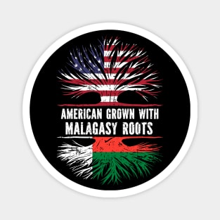 American Grown with Malagasy Roots USA Flag Magnet